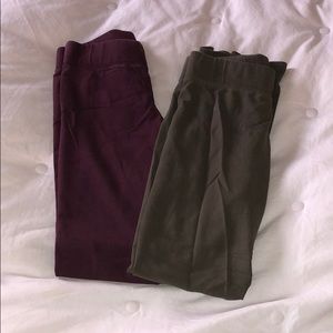 Two pairs aerie normal rise leggings